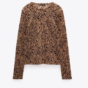 ZARA PRINTED T-SHIRT DARK BEIGE